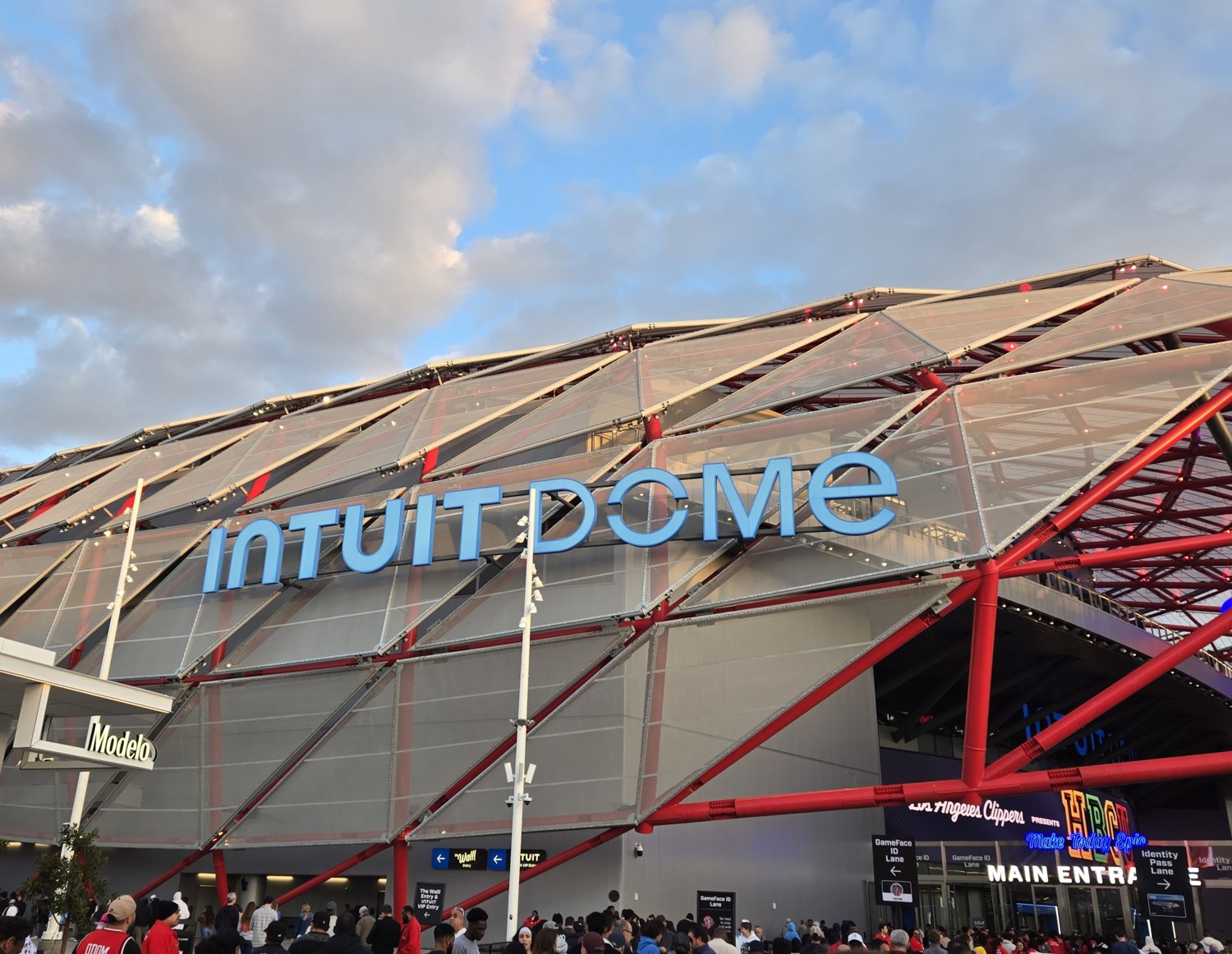 Intuit Dome exterior and main entrance